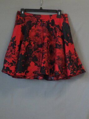 City Triangles Red Floral Skirt